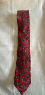 Isaco Vintage Red Paisley Silk Necktie